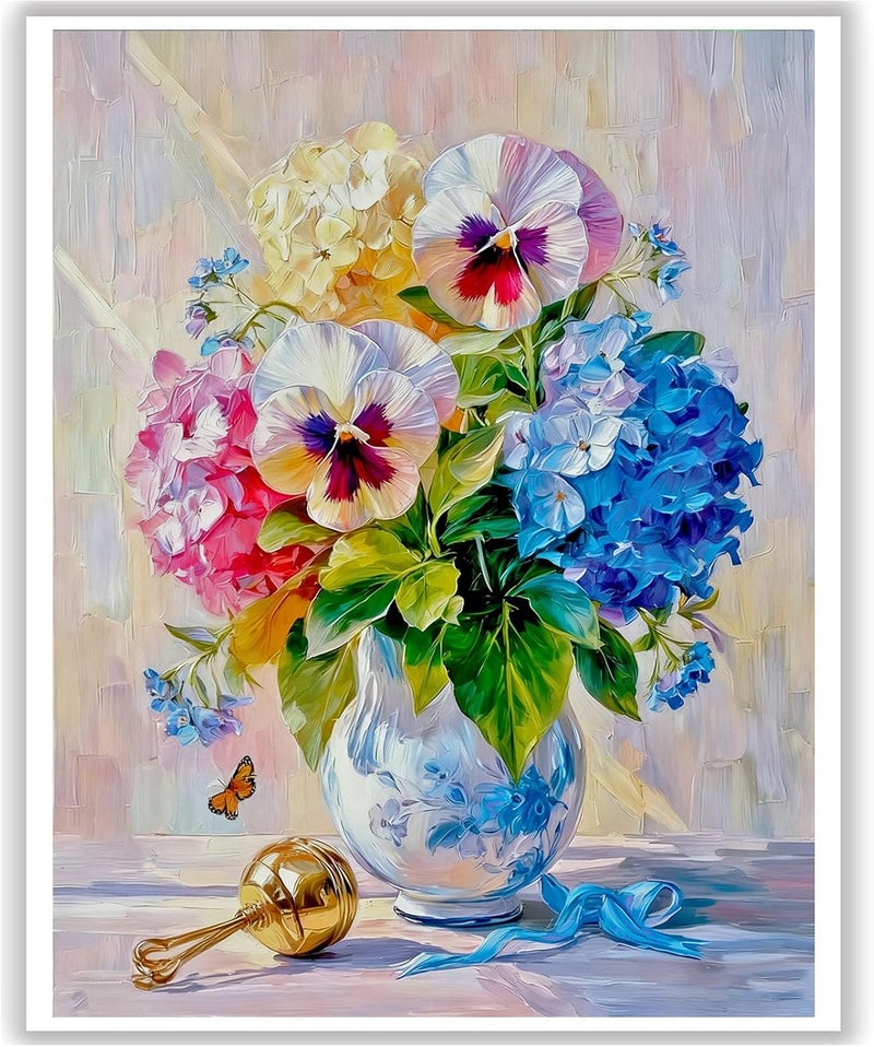 hito Flower Paint by Numbers Kit for Adults - Flowers Adult Paint by Number Kits on Canvas for Gift Home Wall Decor 16x20 Inch - Image 1